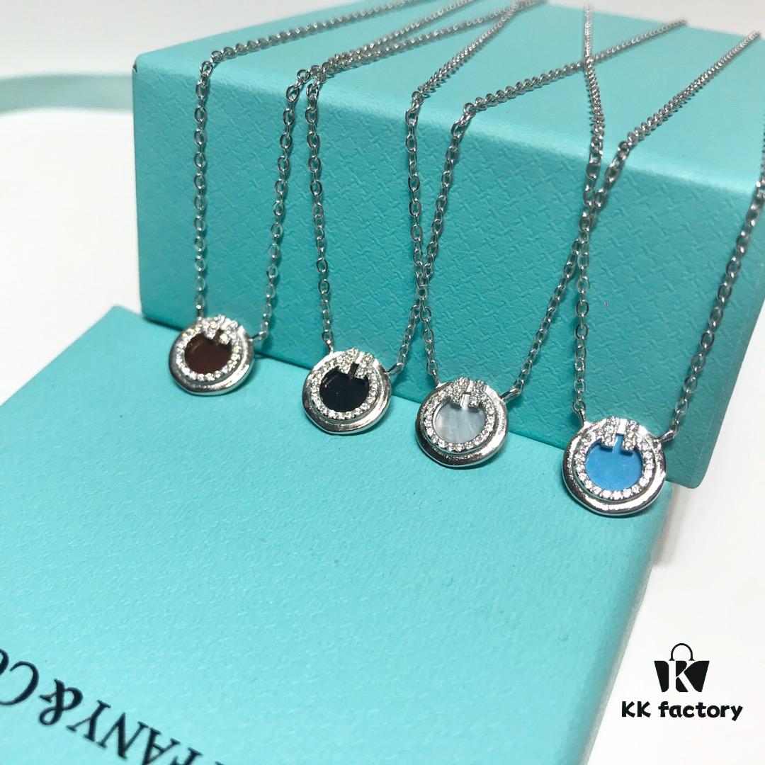 Tiffany & Co. Circle Double T Necklace, Each Color Perfectly Matched, Beautiful! Mini Style ❤️ In Love