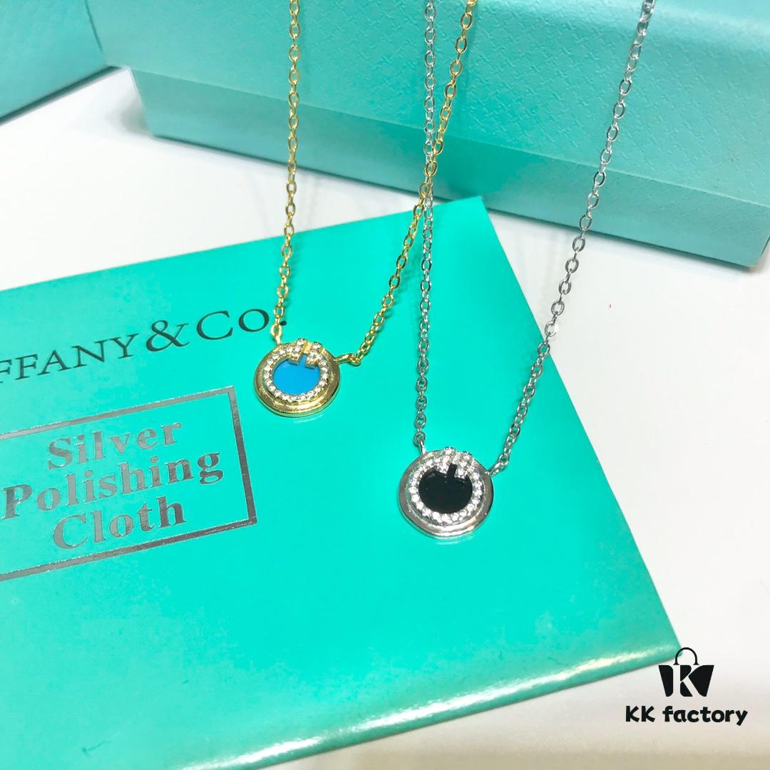 Tiffany & Co. Circle Double T Necklace, Each Color Perfectly Matched, Beautiful! Mini Style ❤️ In Love