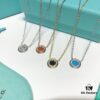 Tiffany & Co. Circle Double T Necklace, Each Color Perfectly Matched, Beautiful! Mini Style ❤️ In Love