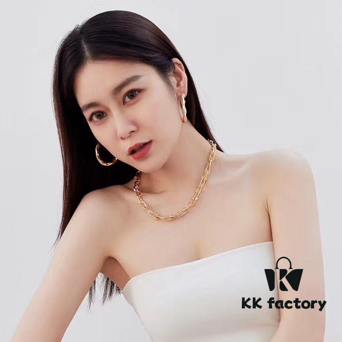 692fd6be99f2d84055c8a9b1 Smooth Bamboo Joint Necklace | Tiffany HardWear Collection Chain Necklace, Titanium Gold-Plated Vacuum Thickened Electroplating, 45cm