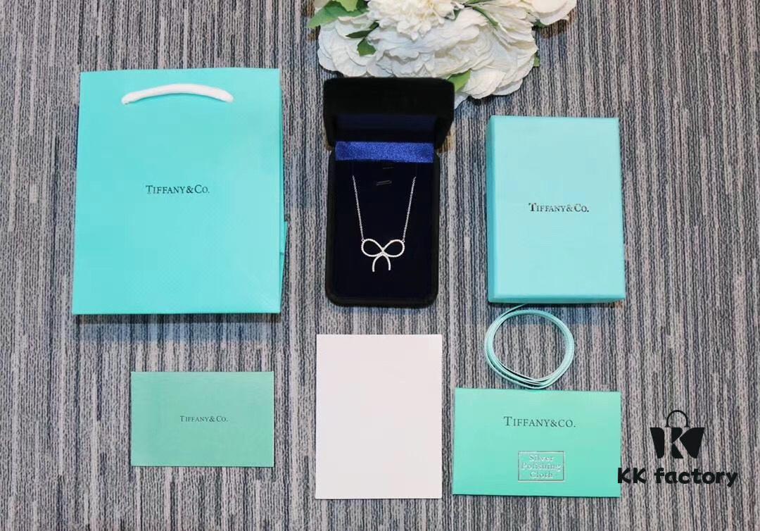692fd6d799f2d84055c8a9e2 New Arrival! Tiffany & Co. Full Diamond Bow Necklace - Imported High-Carbon Diamond Version, 925 Sterling Silver Plated with White Gold