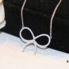 692fd6d799f2d84055c8a9e4 New Arrival! Tiffany & Co. Full Diamond Bow Necklace - Imported High-Carbon Diamond Version, 925 Sterling Silver Plated with White Gold