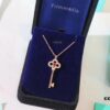 692fd6de99f2d84055c8a9f2 Limited Edition Valentine's Gift 🎁 Tiffany & Co. Pink Sapphire Rose Gold Key Necklace - 1:1 Precision Craft Version