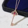 692fd6df99f2d84055c8a9f4 Limited Edition Valentine's Gift 🎁 Tiffany & Co. Pink Sapphire Rose Gold Key Necklace - 1:1 Precision Craft Version