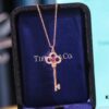 692fd6e099f2d84055c8a9f5 Limited Edition Valentine's Gift 🎁 Tiffany & Co. Pink Sapphire Rose Gold Key Necklace - 1:1 Precision Craft Version