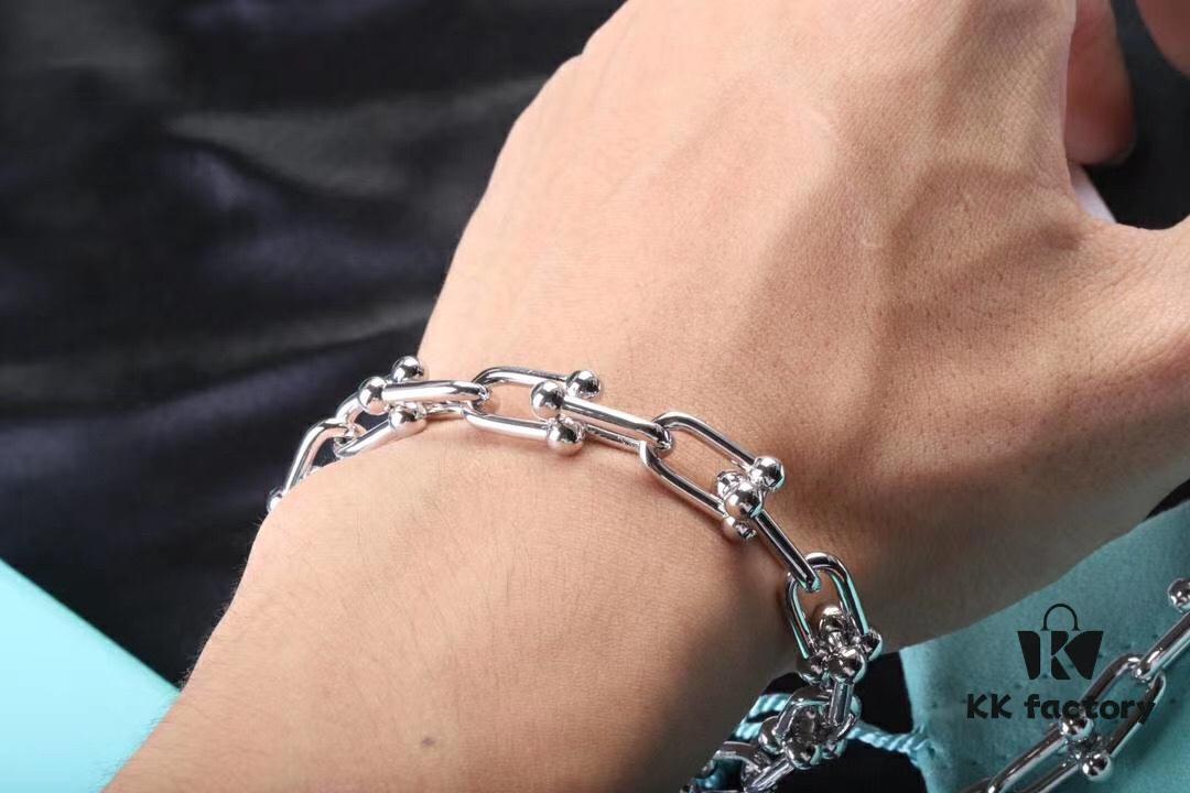 692fd6e399f2d84055c8a9fc Smooth Bamboo Joint Bracelet - Tiffany-style Link Bracelet, Titanium Material with Vacuum Thick Electroplating in White Gold, Unisex Wear, HardWear Series Combining Elegance and Edginess