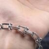 692fd6e399f2d84055c8a9fd Smooth Bamboo Joint Bracelet - Tiffany-style Link Bracelet, Titanium Material with Vacuum Thick Electroplating in White Gold, Unisex Wear, HardWear Series Combining Elegance and Edginess