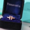 692fd6f399f2d84055c8aa24 Tiffany & Co. 2019 New Arrival Two T Asymmetric Open Ring in White Mother-of-Pearl with 18K Rose Gold Plated S925 Sterling Silver