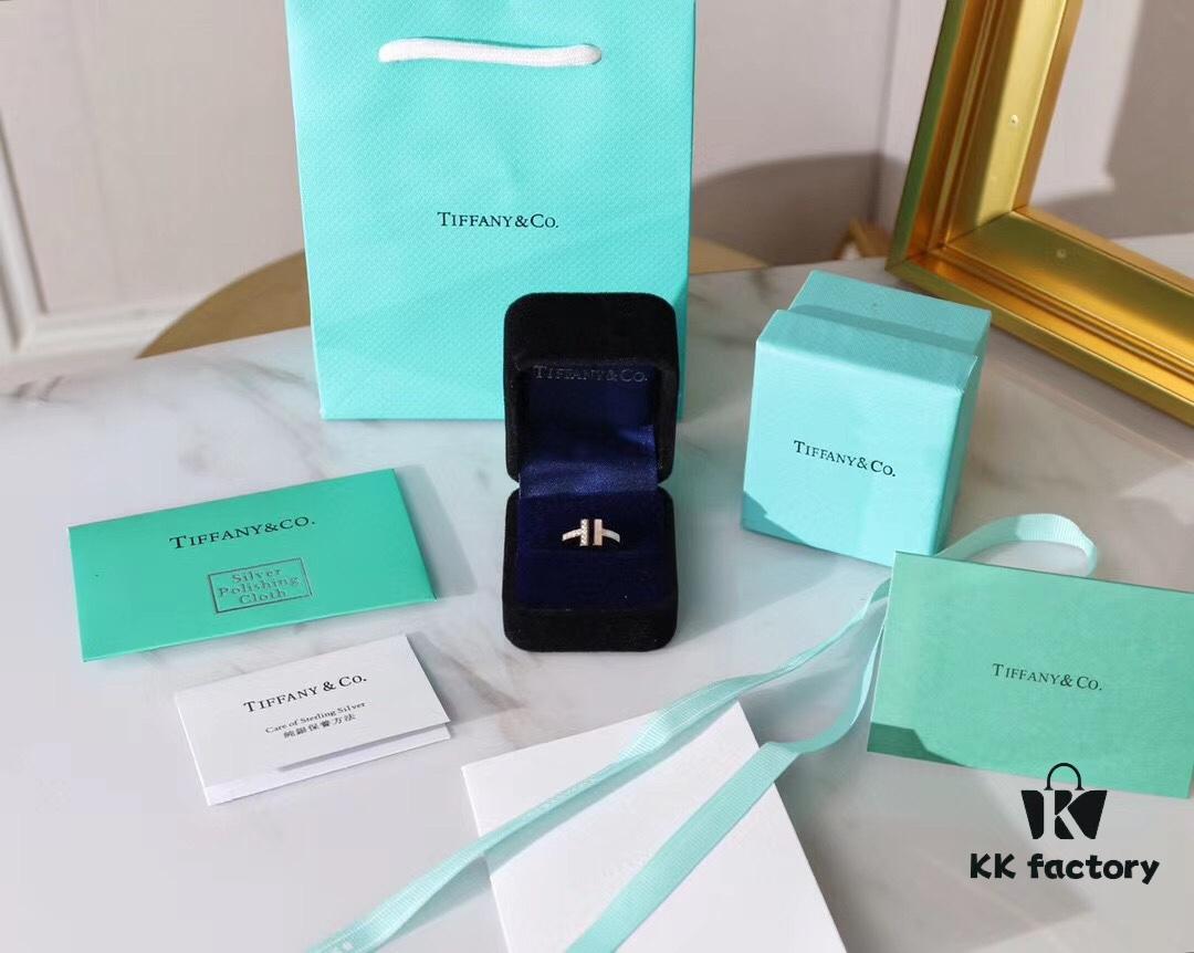 692fd6f499f2d84055c8aa27 Tiffany & Co. 2019 New Arrival Two T Asymmetric Open Ring in White Mother-of-Pearl with 18K Rose Gold Plated S925 Sterling Silver