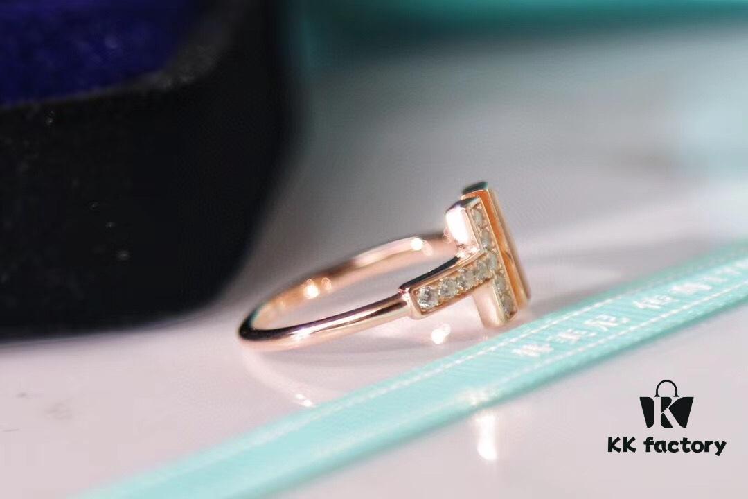 692fd6f499f2d84055c8aa28 Tiffany & Co. 2019 New Arrival Two T Asymmetric Open Ring in White Mother-of-Pearl with 18K Rose Gold Plated S925 Sterling Silver