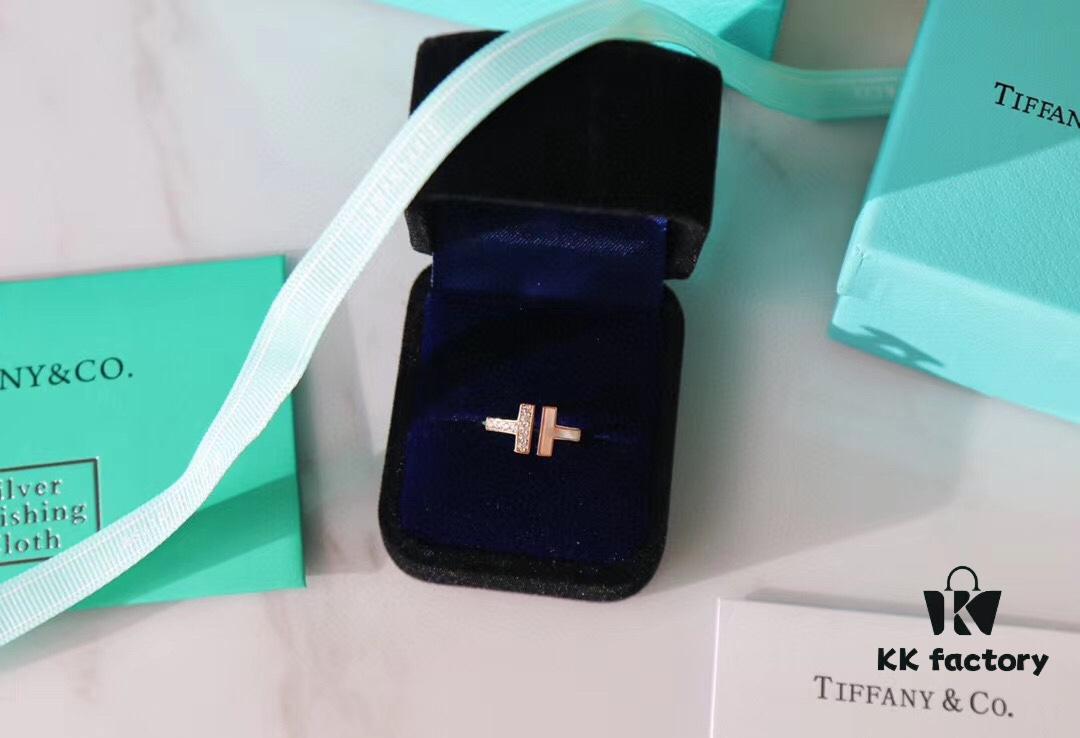 692fd6f499f2d84055c8aa29 Tiffany & Co. 2019 New Arrival Two T Asymmetric Open Ring in White Mother-of-Pearl with 18K Rose Gold Plated S925 Sterling Silver