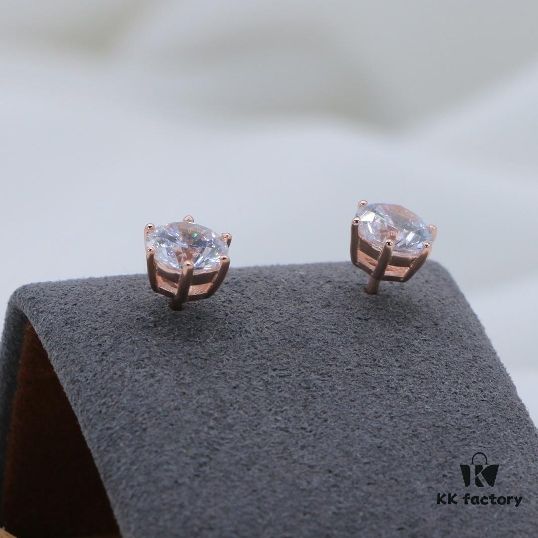 692fd6f599f2d84055c8aa2a Moissanite Stud Earrings - Classic Six-Prong Design in Rose Gold