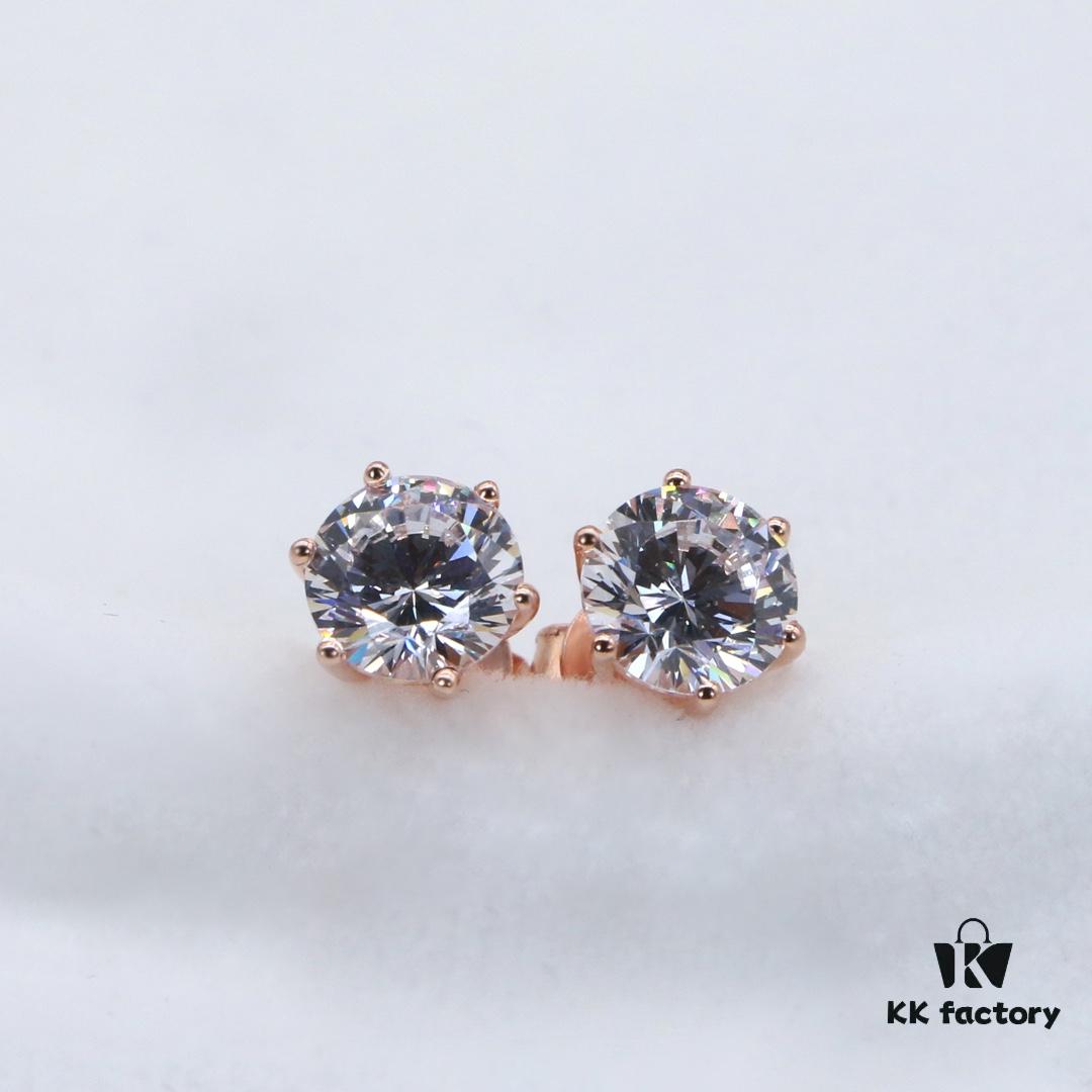 692fd6f699f2d84055c8aa2b Moissanite Stud Earrings - Classic Six-Prong Design in Rose Gold