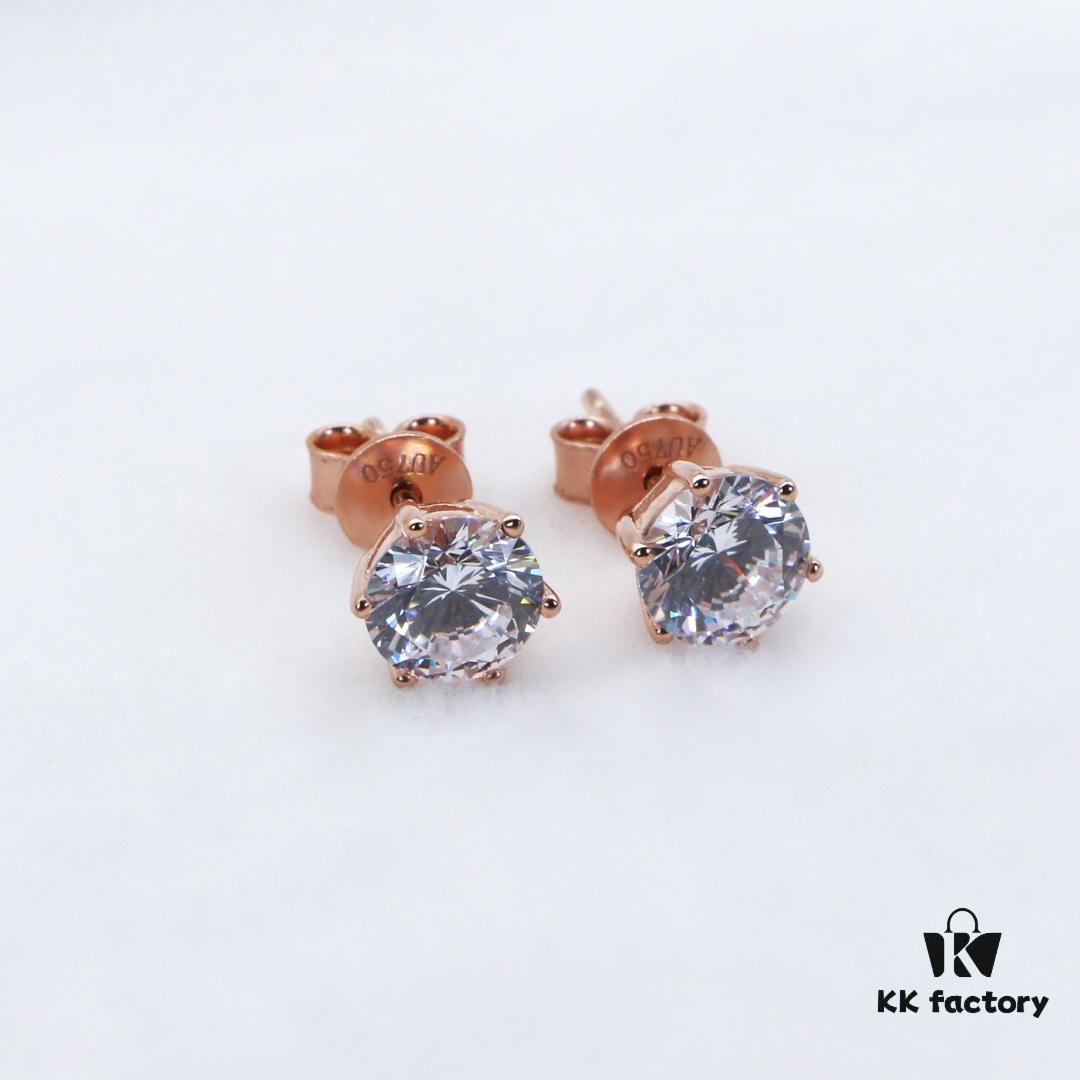 692fd6f799f2d84055c8aa2c Moissanite Stud Earrings - Classic Six-Prong Design in Rose Gold