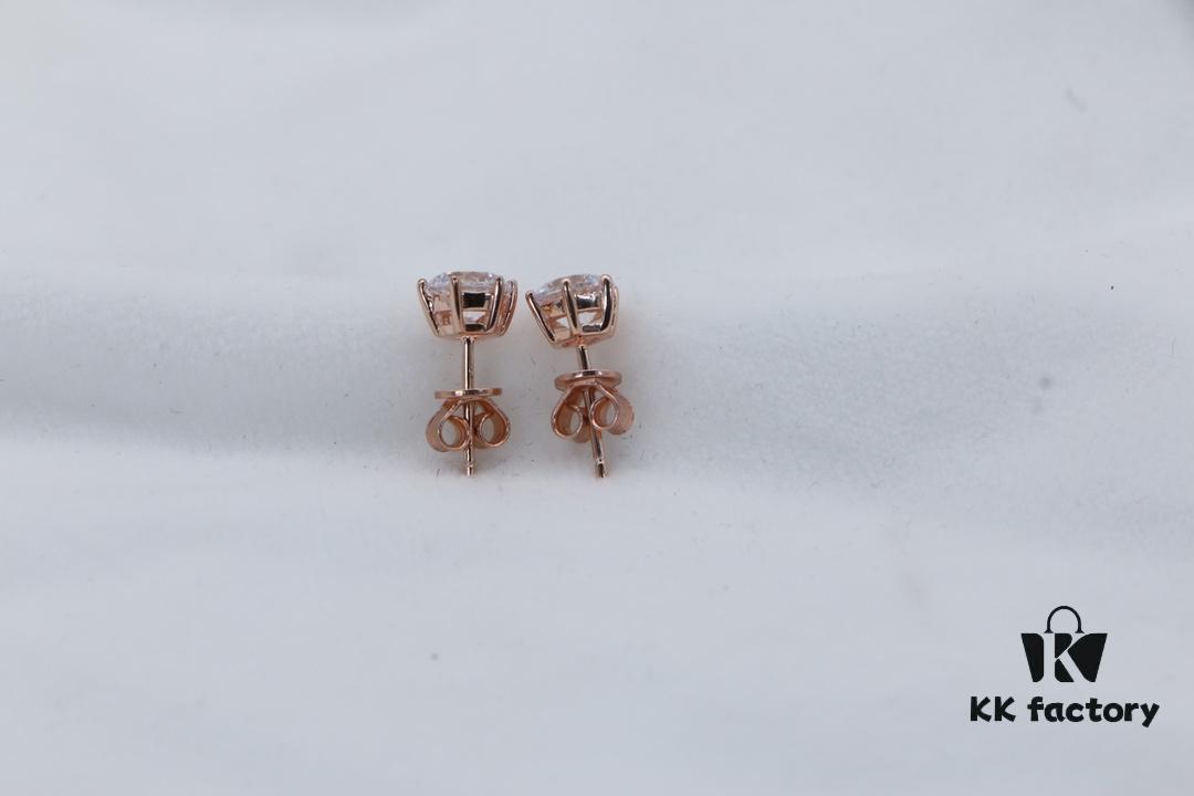 692fd6f799f2d84055c8aa2d Moissanite Stud Earrings - Classic Six-Prong Design in Rose Gold