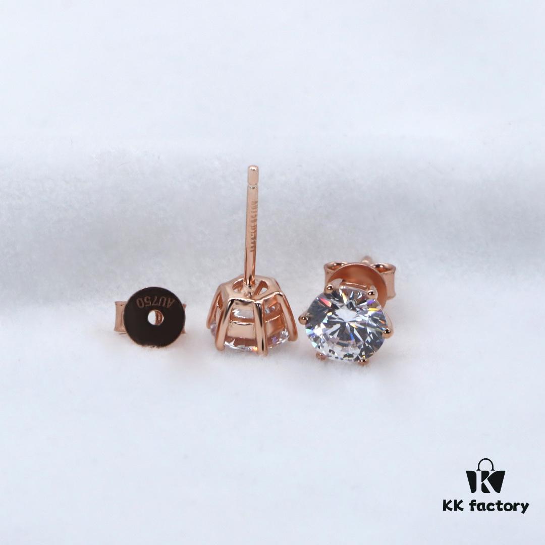 692fd6f799f2d84055c8aa2e Moissanite Stud Earrings - Classic Six-Prong Design in Rose Gold