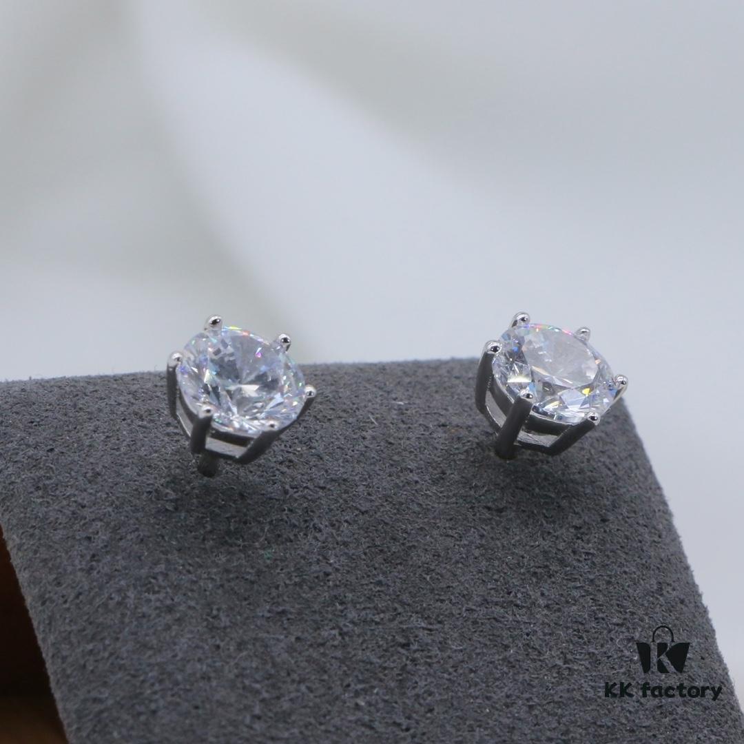 Classic Six-Prong Moissanite Stud Earrings