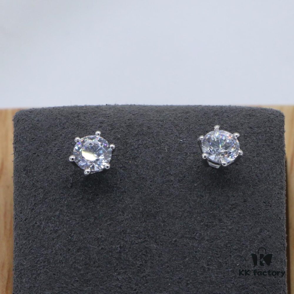 Classic Six-Prong Moissanite Stud Earrings