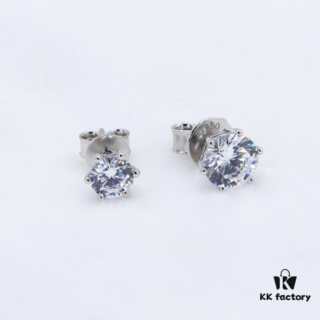 Classic Six-Prong Moissanite Stud Earrings