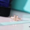 692fd6fe99f2d84055c8aa3a Tiffany & Co. 2019 New Arrival Two T Asymmetric Open Ring in White Mother-of-Pearl with 18K Rose Gold Plated S925 Sterling Silver