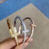 692fd70099f2d84055c8aa3c Tiffany & Co. T Collection Asymmetrical Wide Bracelet, Imported Gold-Plated Material with High-Carbon Diamonds, Celebrity Style Worn by Yang Mi, Yi Yangqianxi, Joey Yung