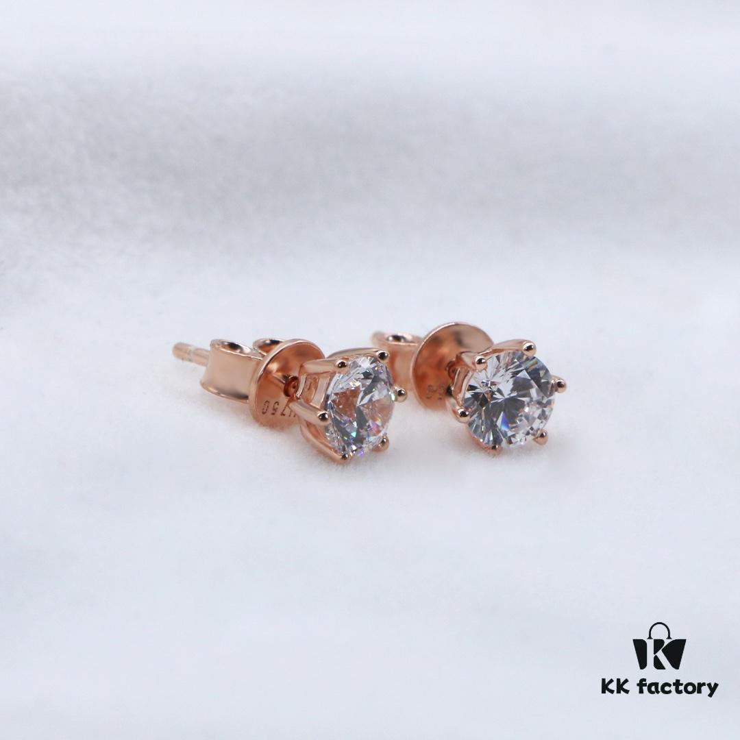 692fd70899f2d84055c8aa4d Moissanite Stud Earrings - Classic Six-Prong Design in Rose Gold