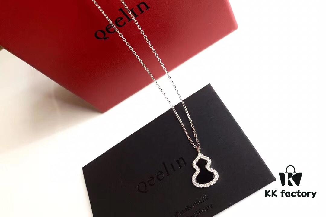 692fd70d99f2d84055c8aa57 Qeelin Wulu Gourd Series Black Onyx Necklace - Highest Quality S925 Silver Plated with 18K Gold, Ten Hearts and Arrows High-Carbon Diamonds