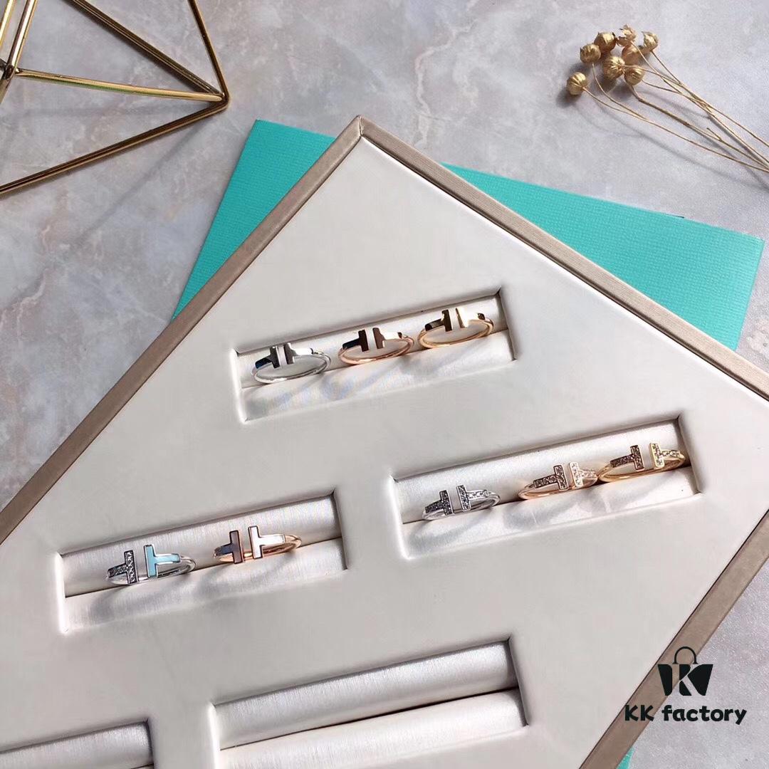 692fd70e99f2d84055c8aa59 Tiffany Mother-of-Pearl Diamond-Set Double T Ring Collection — 925 Sterling Silver Craftsmanship Version