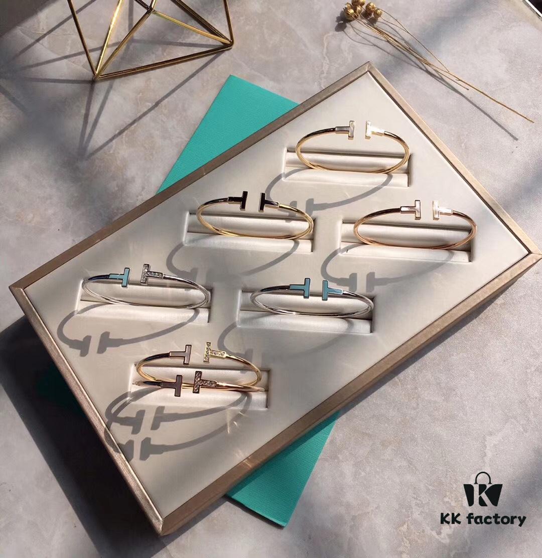 692fd70e99f2d84055c8aa5b Tiffany Mother-of-Pearl Diamond-Set Double T Ring Collection — 925 Sterling Silver Craftsmanship Version