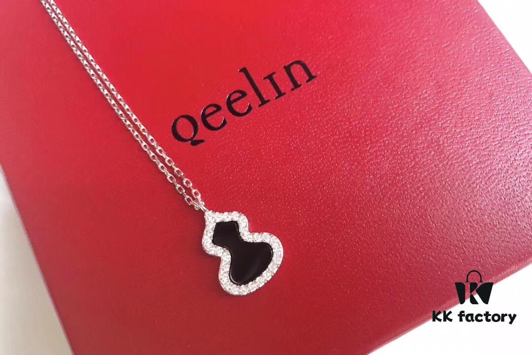 692fd70f99f2d84055c8aa5d Qeelin Wulu Gourd Series Black Onyx Necklace - Highest Quality S925 Silver Plated with 18K Gold, Ten Hearts and Arrows High-Carbon Diamonds