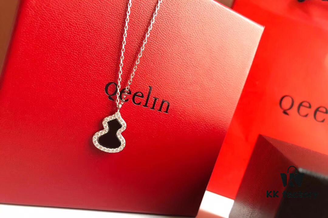 692fd70f99f2d84055c8aa5e Qeelin Wulu Gourd Series Black Onyx Necklace - Highest Quality S925 Silver Plated with 18K Gold, Ten Hearts and Arrows High-Carbon Diamonds