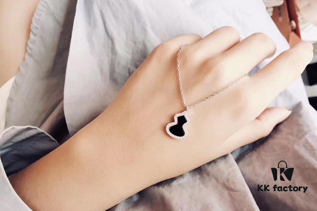 692fd71199f2d84055c8aa5f Qeelin Wulu Gourd Series Black Onyx Necklace - Highest Quality S925 Silver Plated with 18K Gold, Ten Hearts and Arrows High-Carbon Diamonds