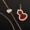 Qeelin Wulu Jade Double Gourd Necklace [Gold-Plated Version]