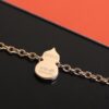 Qeelin Wulu Jade Double Gourd Necklace [Gold-Plated Version]