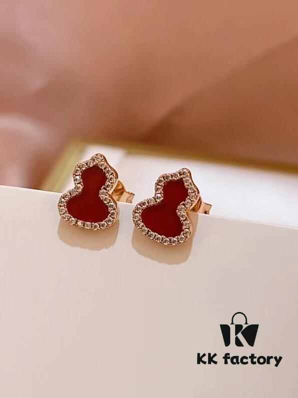 692fd74a99f2d84055c8aab4 Good Fortune and Double Blessings: Qilin Chinese-Style Mini Gourd Stud Earrings