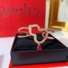 692fd75099f2d84055c8aabb Qeelin Wulu Rose Gold Gourd Open Bangle Bracelet in 925 Sterling Silver with 18K Gold Plating