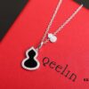 Qeelin Wulu Jade Double Gourd Necklace [Gold-Plated Version]