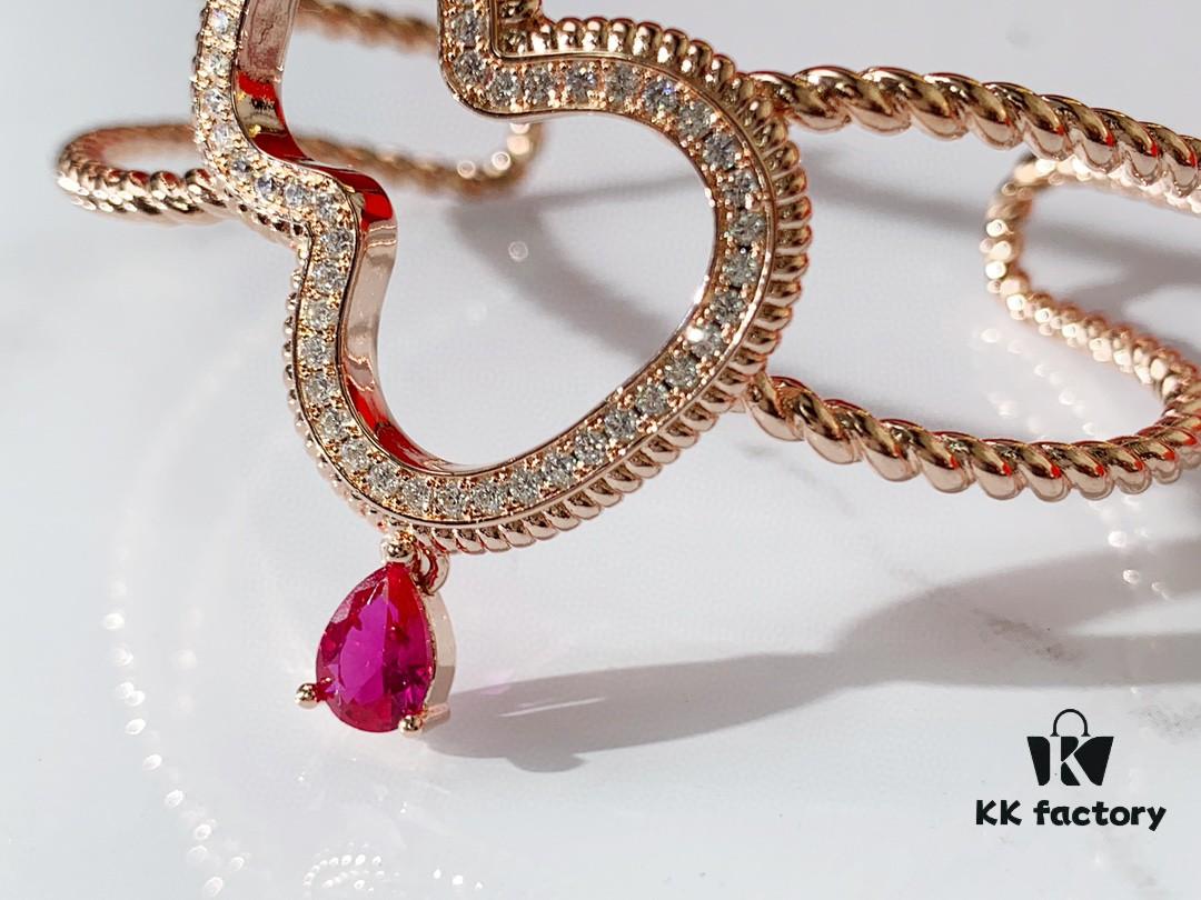 692fd75299f2d84055c8aabd Qeelin Wulu Rose Gold Gourd Open Bangle Bracelet in 925 Sterling Silver with 18K Gold Plating