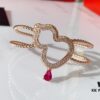 692fd75299f2d84055c8aabe Qeelin Wulu Rose Gold Gourd Open Bangle Bracelet in 925 Sterling Silver with 18K Gold Plating
