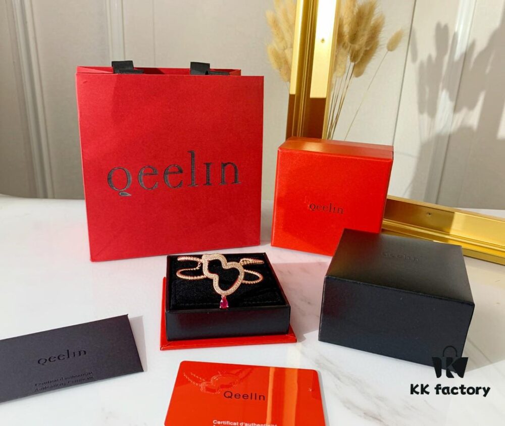692fd75299f2d84055c8aabf Qeelin Wulu Rose Gold Gourd Open Bangle Bracelet in 925 Sterling Silver with 18K Gold Plating