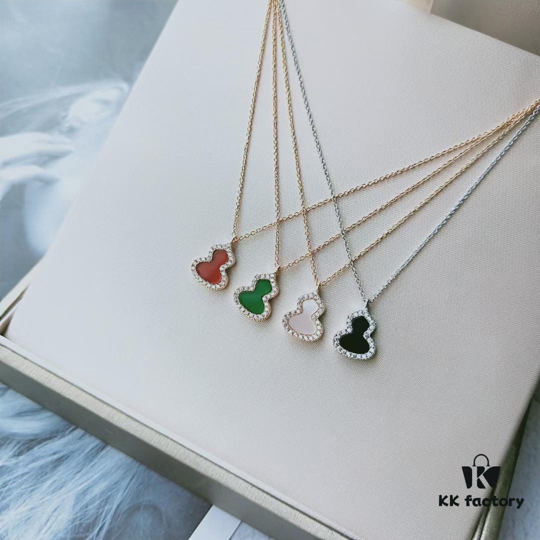 Mini Gourd 'Fu Lu' Bracelet and Necklace – Red, Green, Black, White Natural Stone Collection