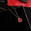 692fd77199f2d84055c8aaf5 Qeelin Lucky Gourd Necklace and Stud Earrings in Sterling Silver – Elegant Design with Red Carnelian and Swarovski Crystals