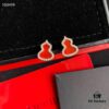 692fd77499f2d84055c8aaf9 Qeelin Lucky Gourd Necklace and Stud Earrings in Sterling Silver – Elegant Design with Red Carnelian and Swarovski Crystals