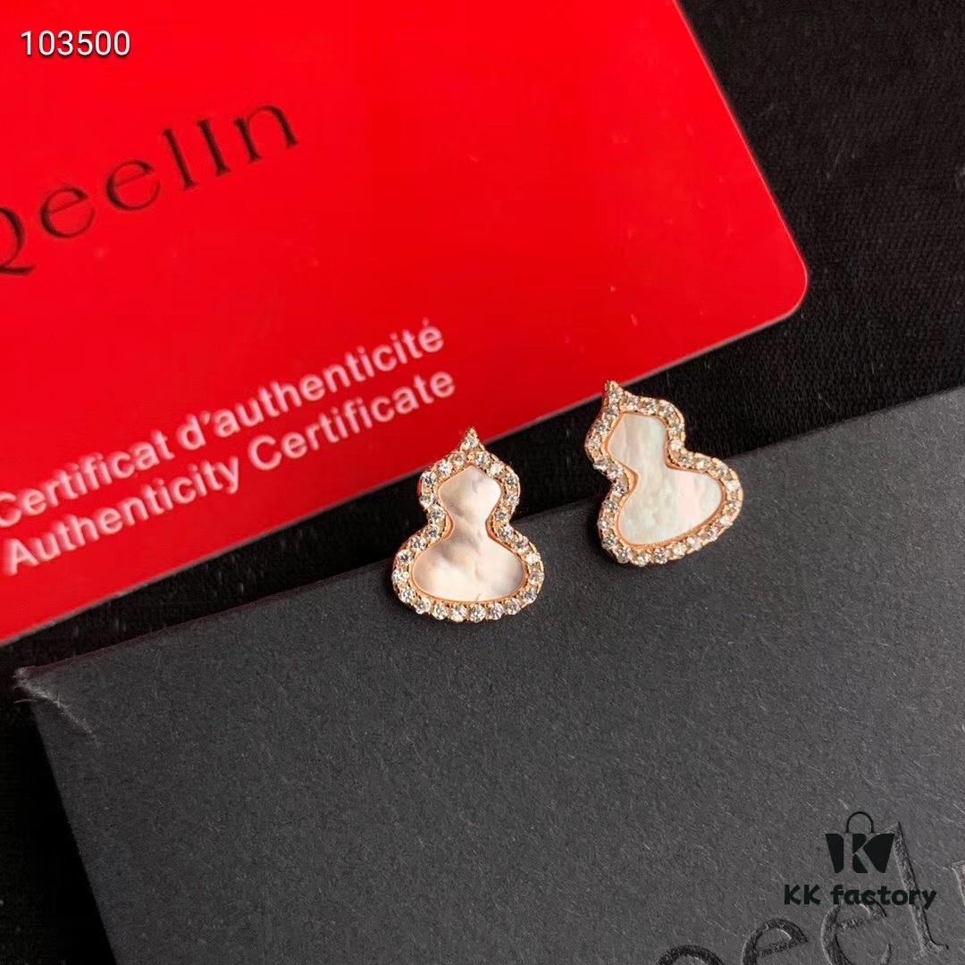 Qeelin Kirin Gourd Necklace and Stud Earrings, Fine Craftsmanship Sterling Silver Version
