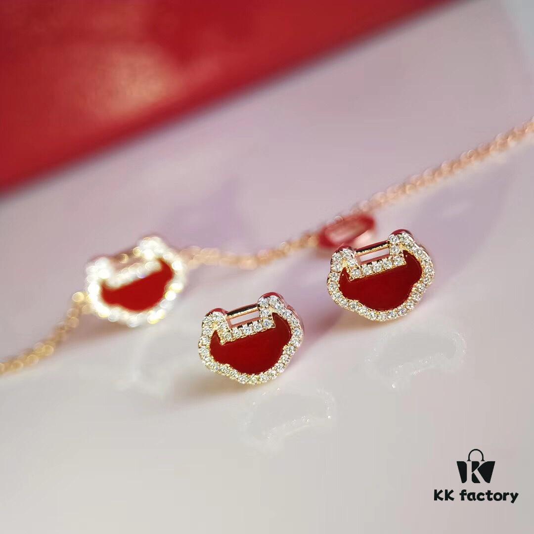 692fd78c99f2d84055c8ab1d Mini Auspicious Peace Lock Red Agate Set
