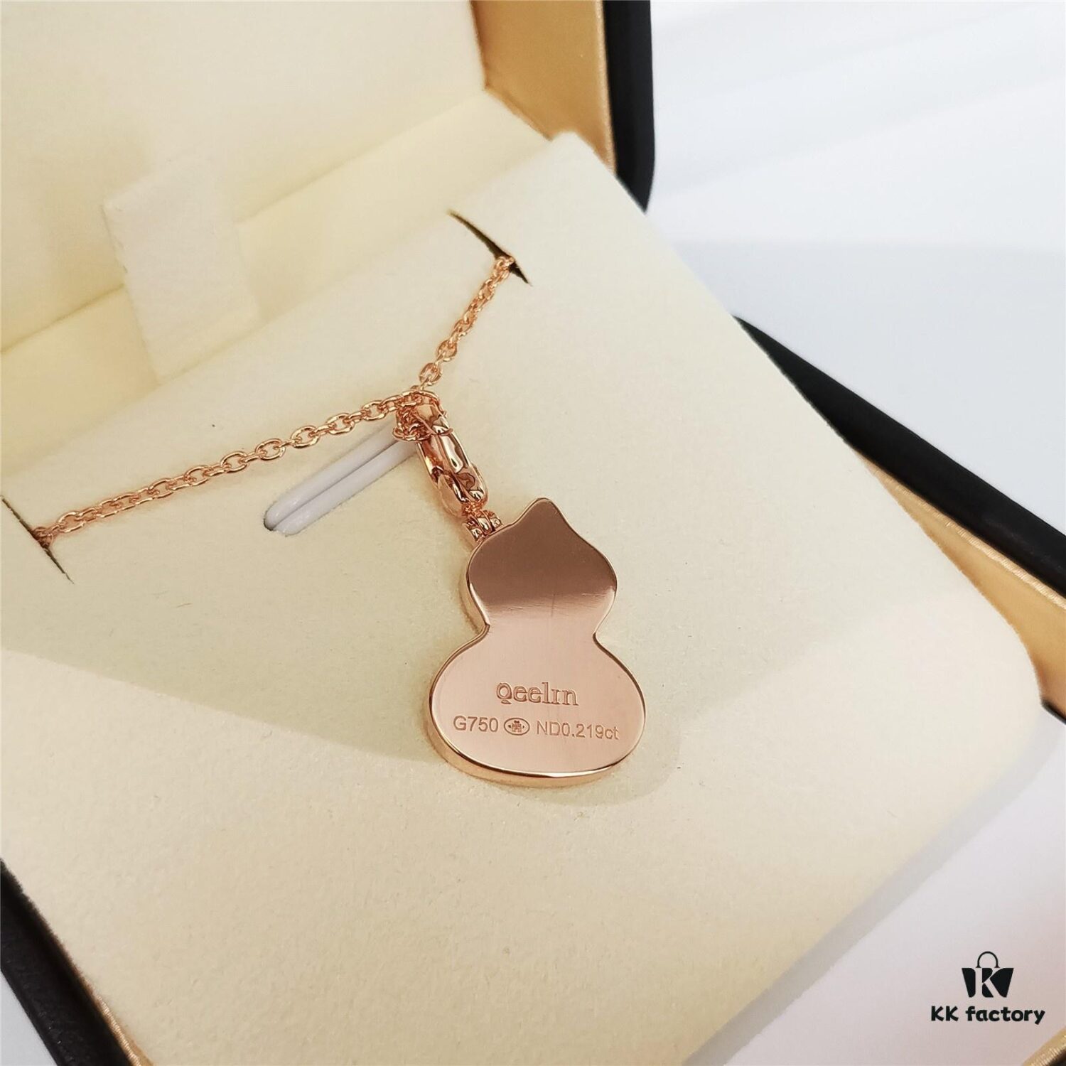 Medium Natural Stone Gourd Necklace ✨ Vermeil High-End Version