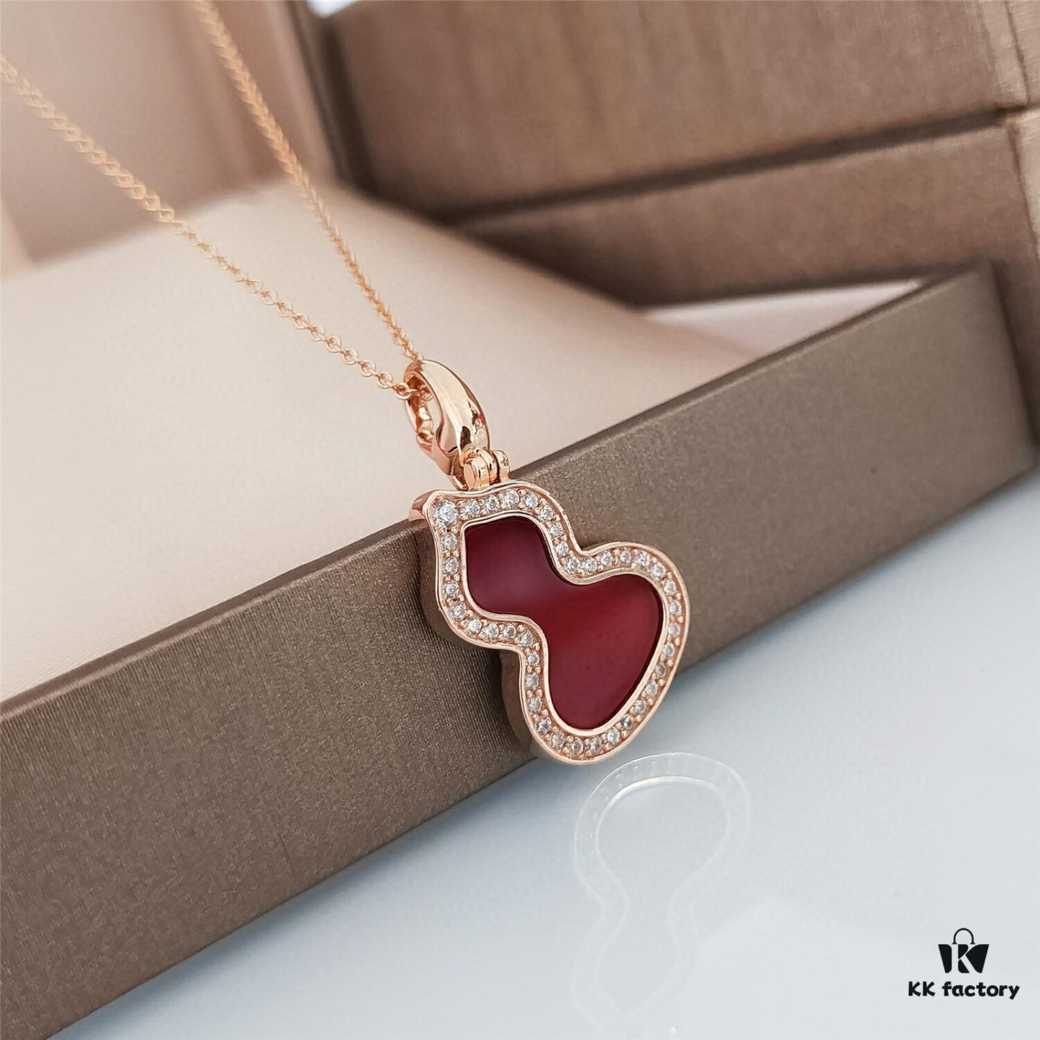 692fd7a499f2d84055c8ab45 Medium Natural Stone Gourd Necklace ✨ Premium Vermeil Version