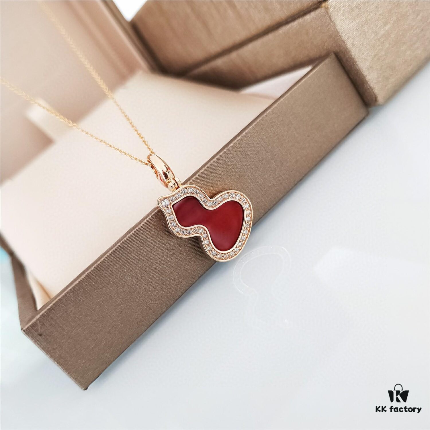 692fd7a599f2d84055c8ab47 Medium Natural Stone Gourd Necklace ✨ Premium Vermeil Version