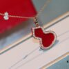 692fd7a999f2d84055c8ab50 Kirin Gourd Necklace with Detachable Pendant, Natural Carnelian and Jade Options, Diamond-Encrusted Mini Gourd Charm on Chunky Chain