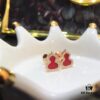 692fd7b999f2d84055c8ab6e Gourd Green Jadeite, Green Agate, White Mother-of-Pearl Stud Earrings